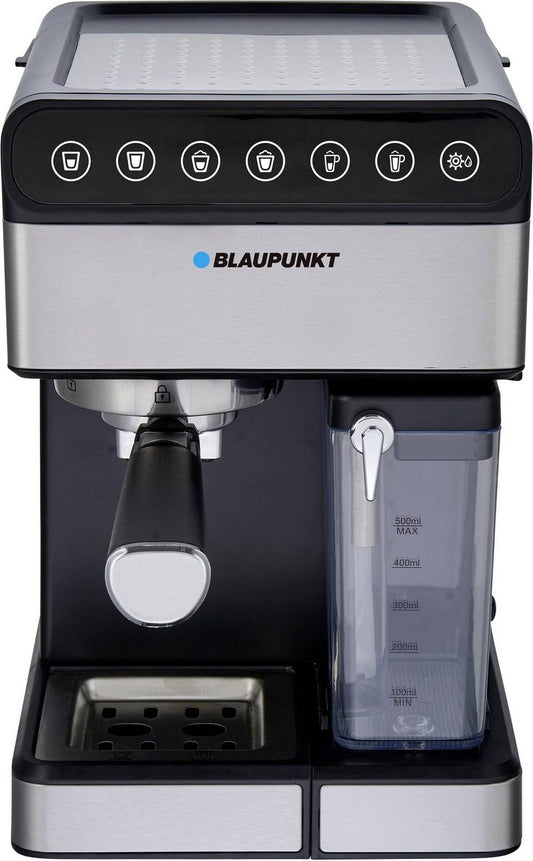 Blaupunkt Kaffeepadmaschine Blaupunkt CMP601 Espressomaschine mit Siebträger Schwarz Stahl mit Milchbehälter